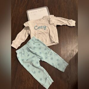 Cozy gray and Blue Baby Outfit